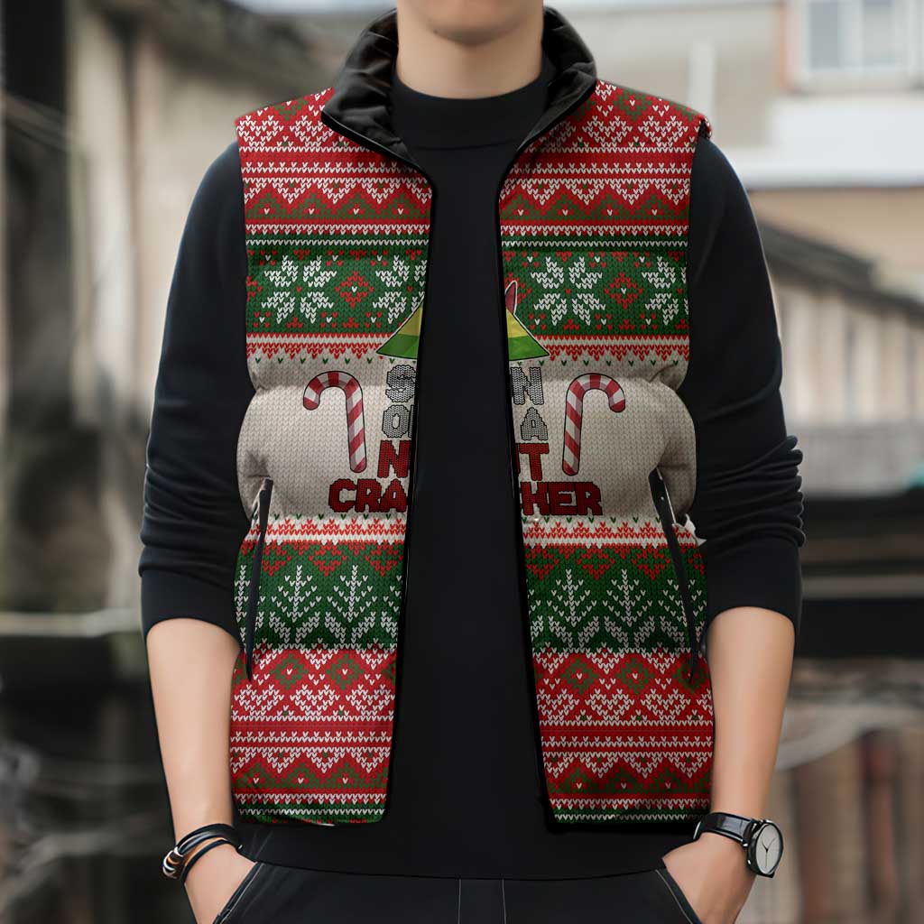 Son Of A Nut Cracker Christmas Sleeveless Puffer Jacket Xmas Holiday Patterns - Wonder Print Shop