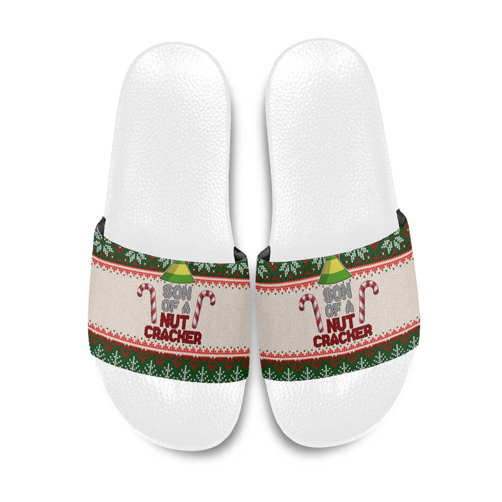 Son Of A Nut Cracker Christmas Slide Sandals Xmas Holiday Patterns - Wonder Print Shop