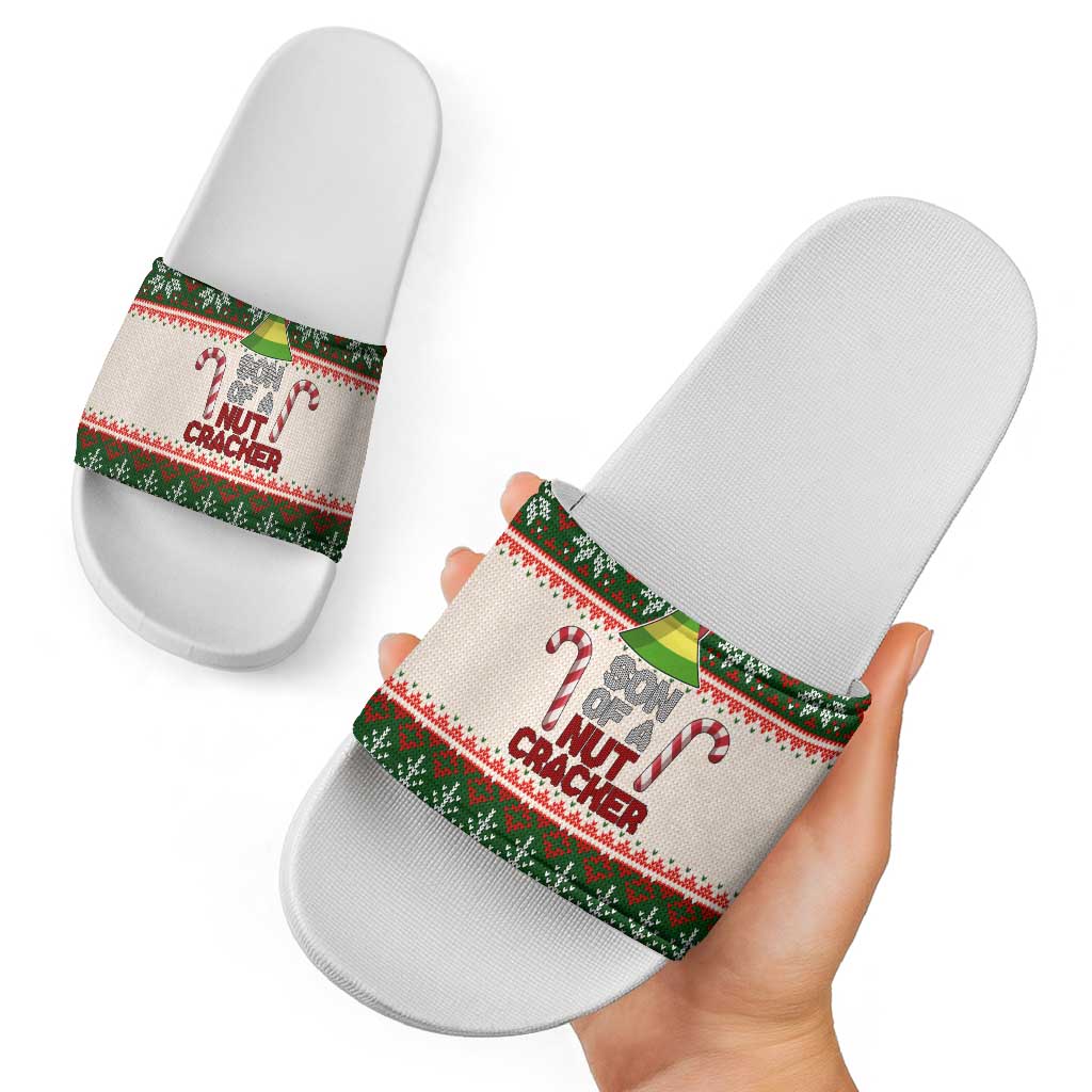 Son Of A Nut Cracker Christmas Slide Sandals Xmas Holiday Patterns - Wonder Print Shop