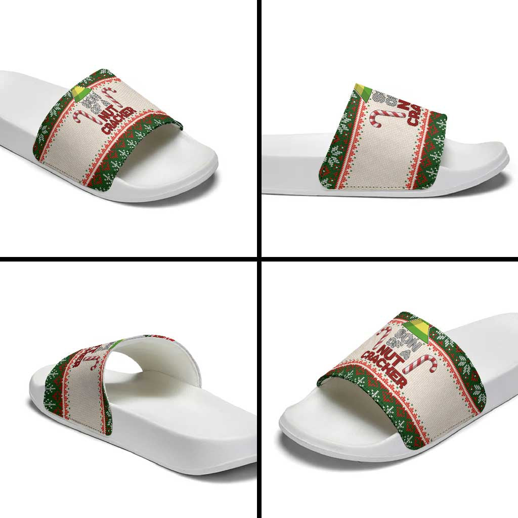 Son Of A Nut Cracker Christmas Slide Sandals Xmas Holiday Patterns - Wonder Print Shop