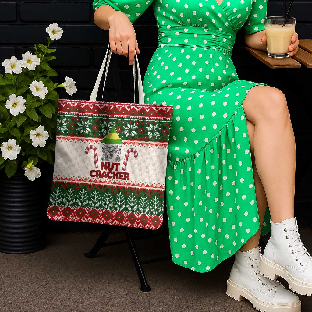 Son Of A Nut Cracker Christmas Tote Bag Xmas Holiday Patterns - Wonder Print Shop