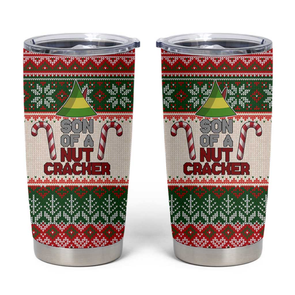 Son Of A Nut Cracker Christmas Tumbler Cup Xmas Holiday Patterns - Wonder Print Shop