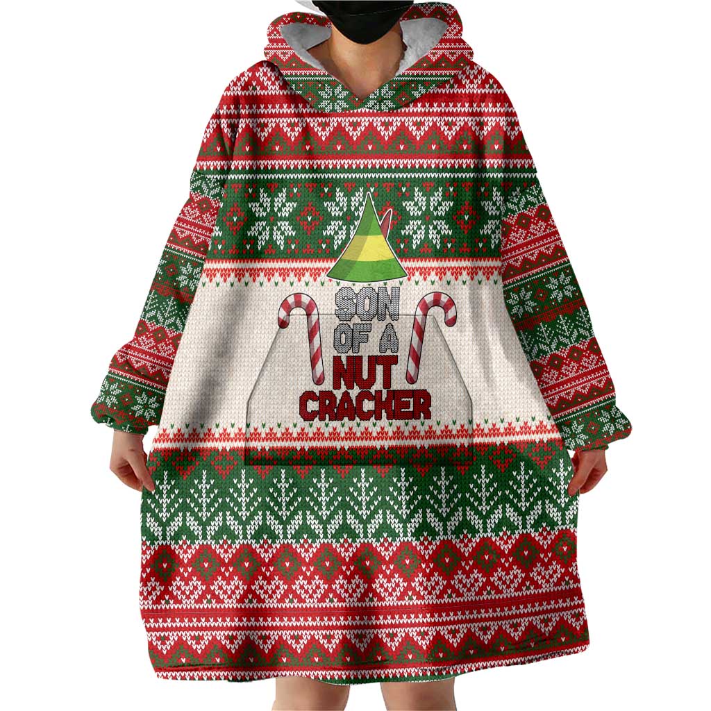 Son Of A Nut Cracker Christmas Wearable Blanket Hoodie Xmas Holiday Patterns - Wonder Print Shop