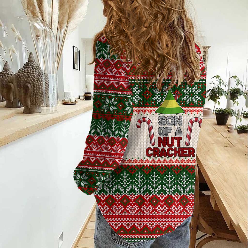 Son Of A Nut Cracker Christmas Women Casual Shirt Xmas Holiday Patterns - Wonder Print Shop
