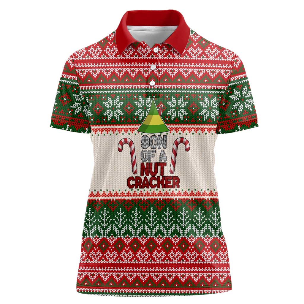 Son Of A Nut Cracker Christmas Women Polo Shirt Xmas Holiday Patterns - Wonder Print Shop