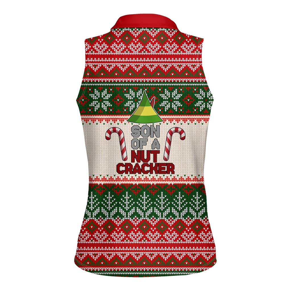 Son Of A Nut Cracker Christmas Women Sleeveless Polo Shirt Xmas Holiday Patterns - Wonder Print Shop