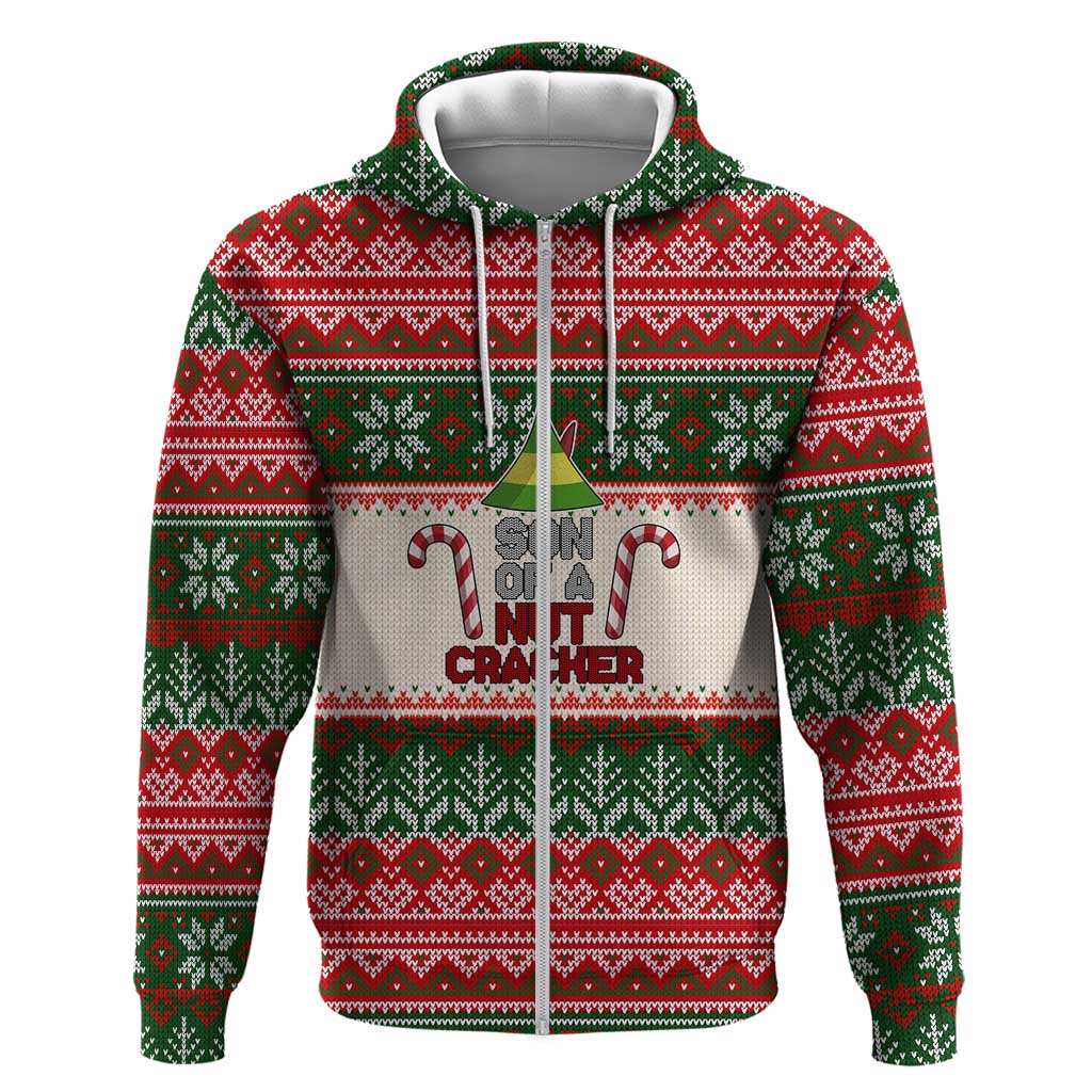 Son Of A Nut Cracker Christmas Zip Hoodie Xmas Holiday Patterns - Wonder Print Shop