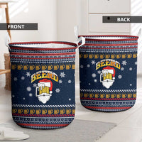 Santa Beerd Christmas Laundry Basket Xmas Holiday Patterns - Wonder Print Shop