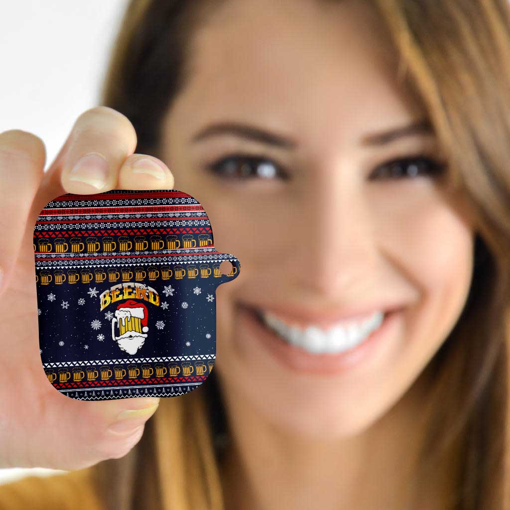 Santa Beerd Christmas AirPods Case Xmas Holiday Patterns - Wonder Print Shop