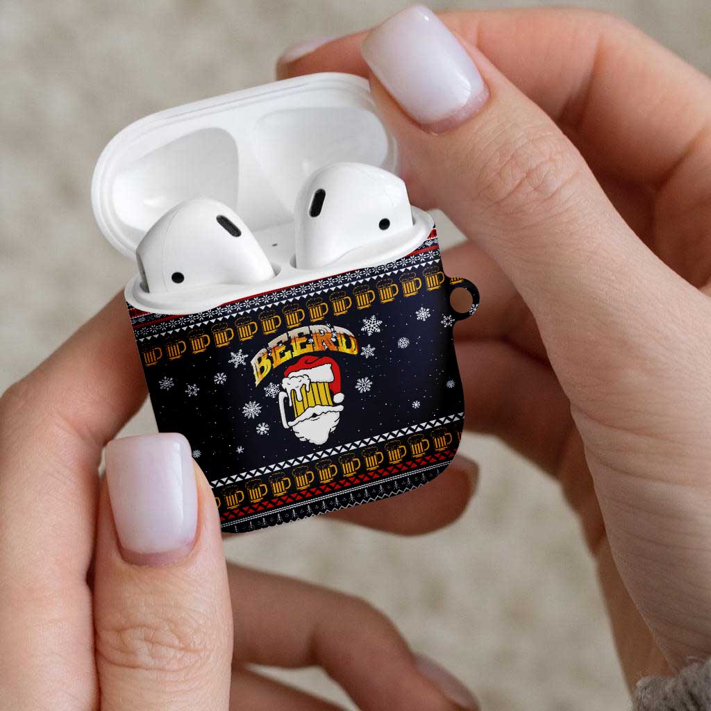 Santa Beerd Christmas AirPods Case Xmas Holiday Patterns - Wonder Print Shop