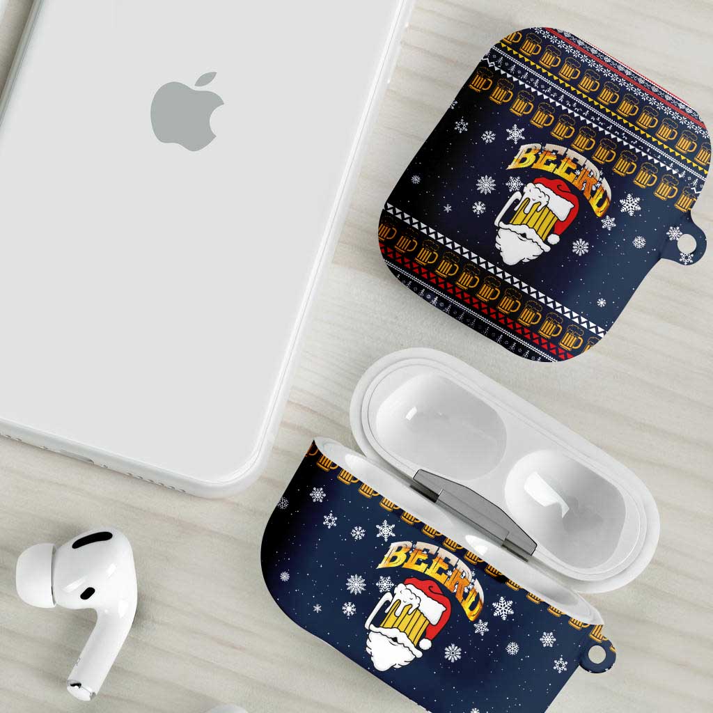 Santa Beerd Christmas AirPods Case Xmas Holiday Patterns - Wonder Print Shop