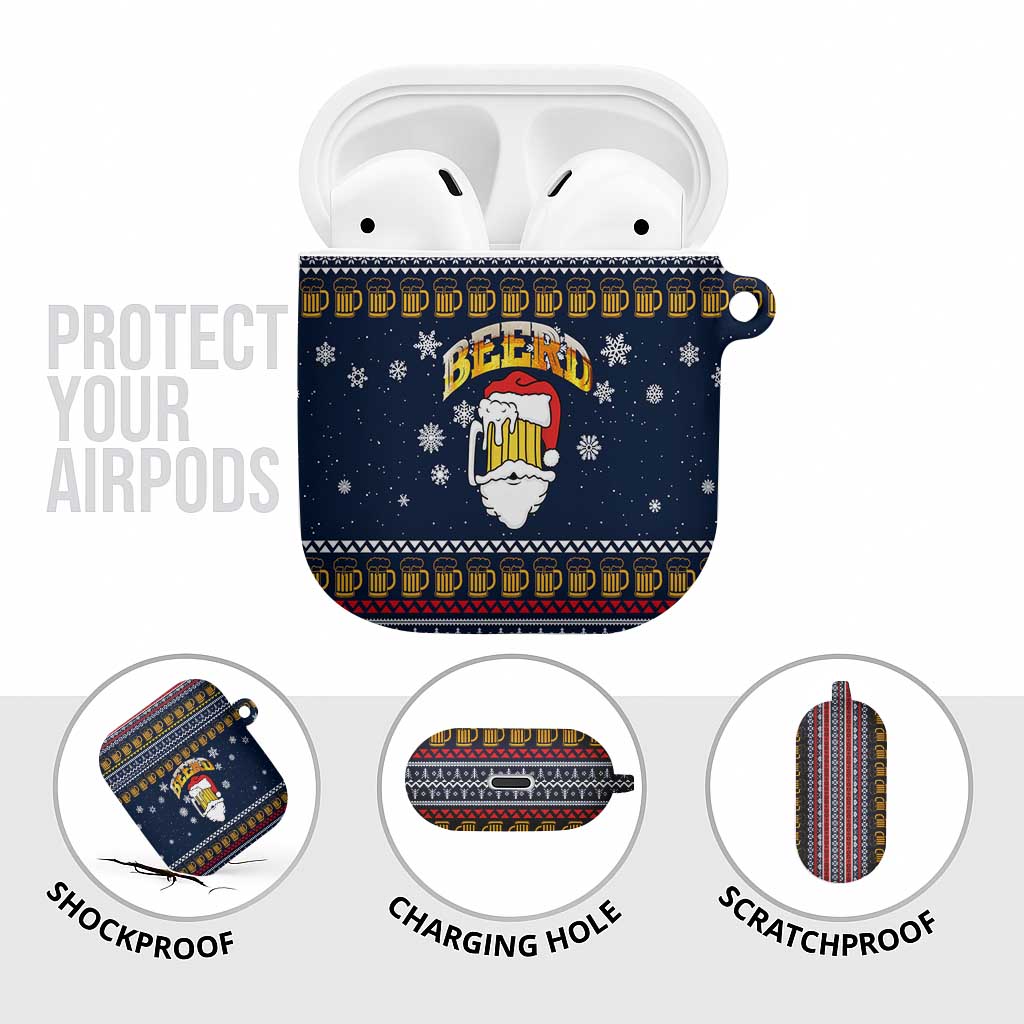 Santa Beerd Christmas AirPods Case Xmas Holiday Patterns - Wonder Print Shop