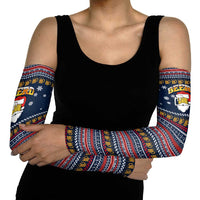Santa Beerd Christmas Arm Sleeves Xmas Holiday Patterns - Wonder Print Shop