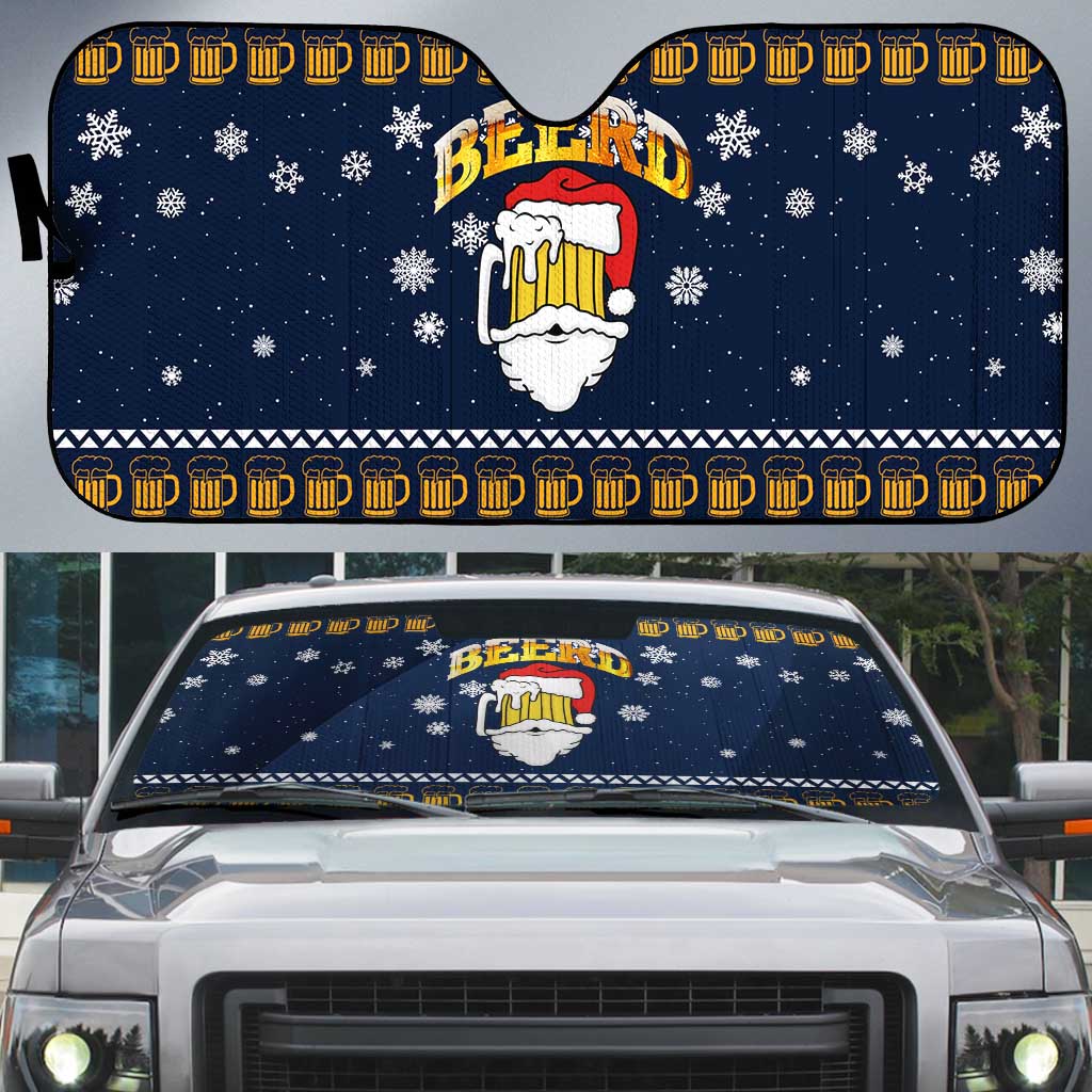 Santa Beerd Christmas Auto Sun Shade Xmas Holiday Patterns - Wonder Print Shop