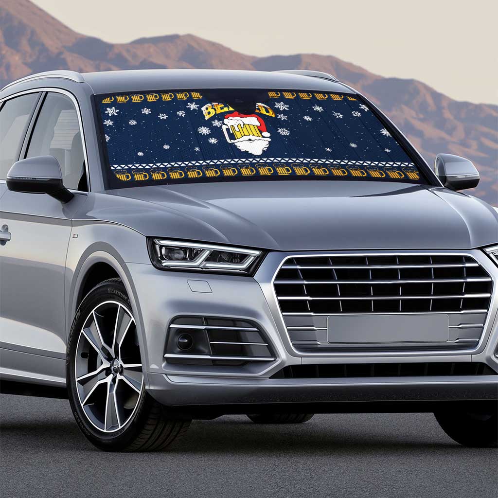 Santa Beerd Christmas Auto Sun Shade Xmas Holiday Patterns - Wonder Print Shop