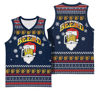 Santa Beerd Christmas Basketball Jersey Xmas Holiday Patterns - Wonder Print Shop