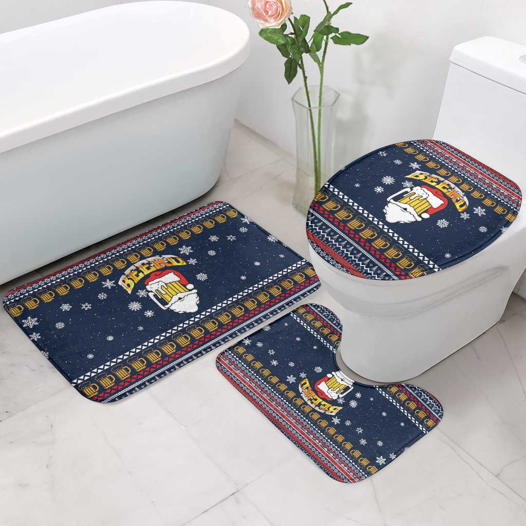 Santa Beerd Christmas Bathroom Set Xmas Holiday Patterns - Wonder Print Shop
