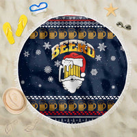 Santa Beerd Christmas Beach Blanket Xmas Holiday Patterns - Wonder Print Shop