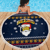 Santa Beerd Christmas Beach Blanket Xmas Holiday Patterns - Wonder Print Shop