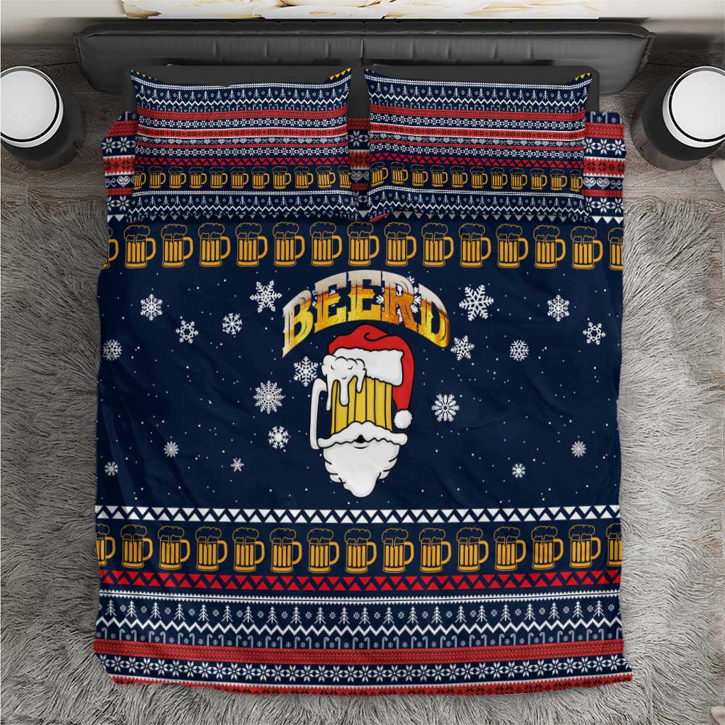 Santa Beerd Christmas Bedding Set Xmas Holiday Patterns - Wonder Print Shop