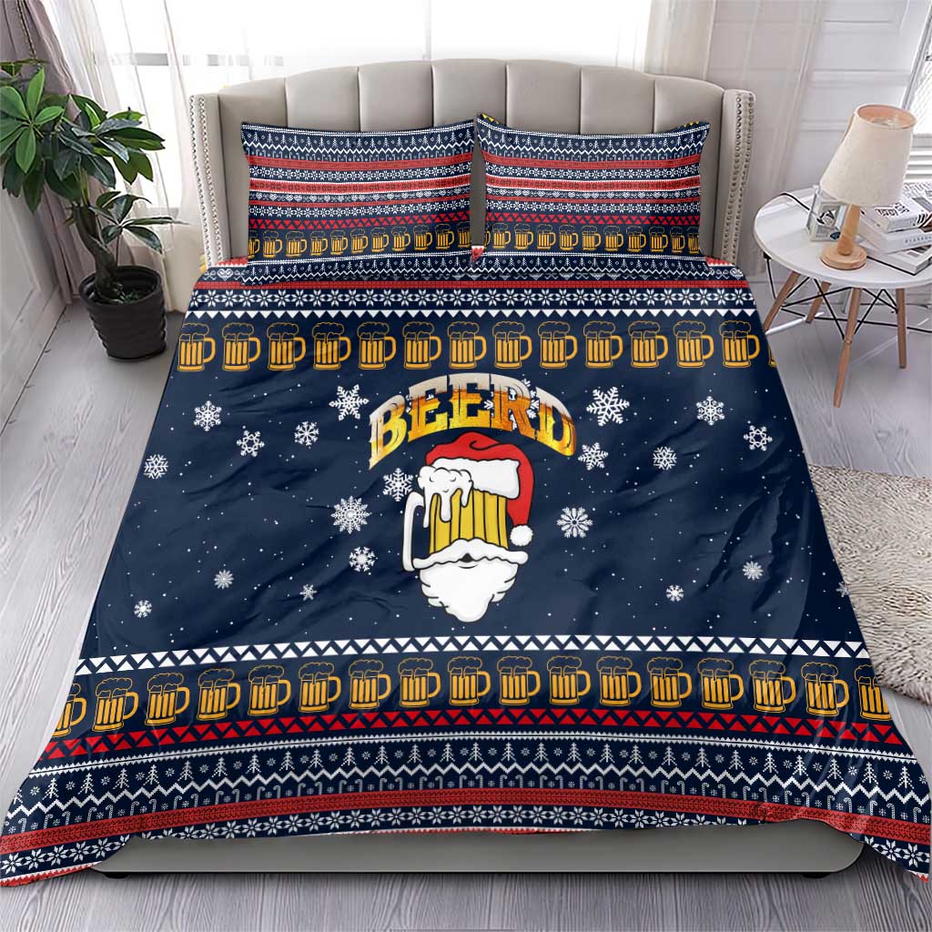 Santa Beerd Christmas Bedding Set Xmas Holiday Patterns - Wonder Print Shop