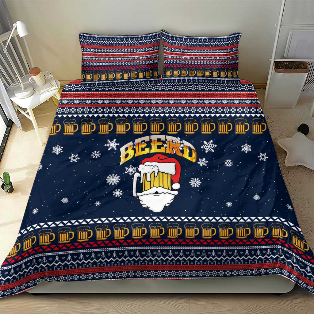Santa Beerd Christmas Bedding Set Xmas Holiday Patterns - Wonder Print Shop