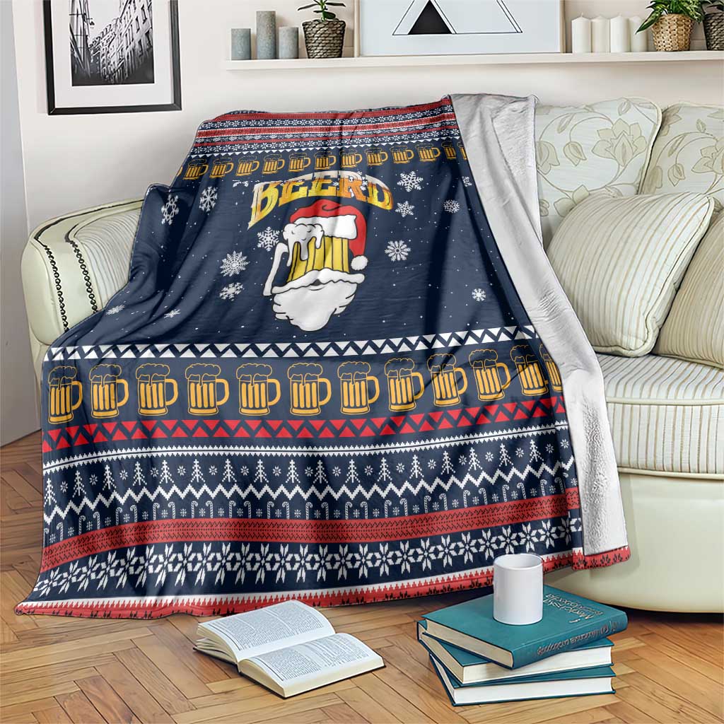 Santa Beerd Christmas Blanket Xmas Holiday Patterns - Wonder Print Shop