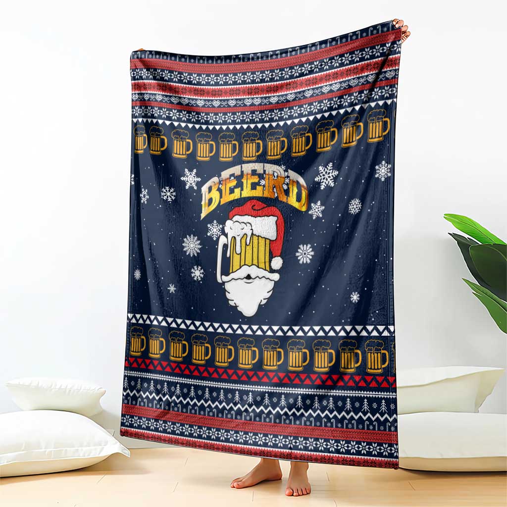 Santa Beerd Christmas Blanket Xmas Holiday Patterns - Wonder Print Shop