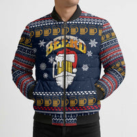 Santa Beerd Christmas Bomber Puffer Jacket Xmas Holiday Patterns - Wonder Print Shop