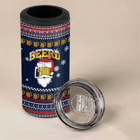 Santa Beerd Christmas 4 in 1 Can Cooler Tumbler Xmas Holiday Patterns - Wonder Print Shop