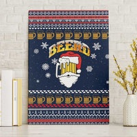 Santa Beerd Christmas Canvas Wall Art Xmas Holiday Patterns - Wonder Print Shop