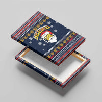 Santa Beerd Christmas Canvas Wall Art Xmas Holiday Patterns - Wonder Print Shop