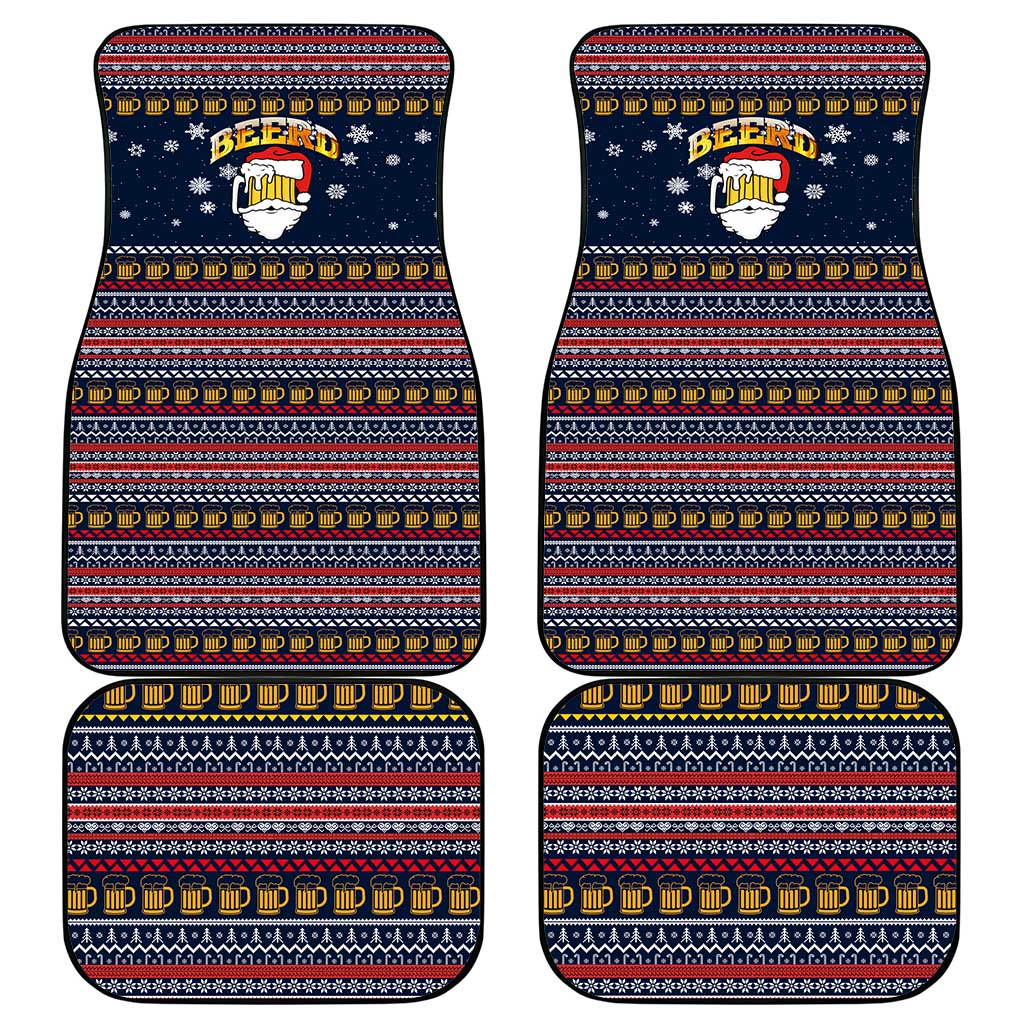 Santa Beerd Christmas Car Mats Xmas Holiday Patterns - Wonder Print Shop