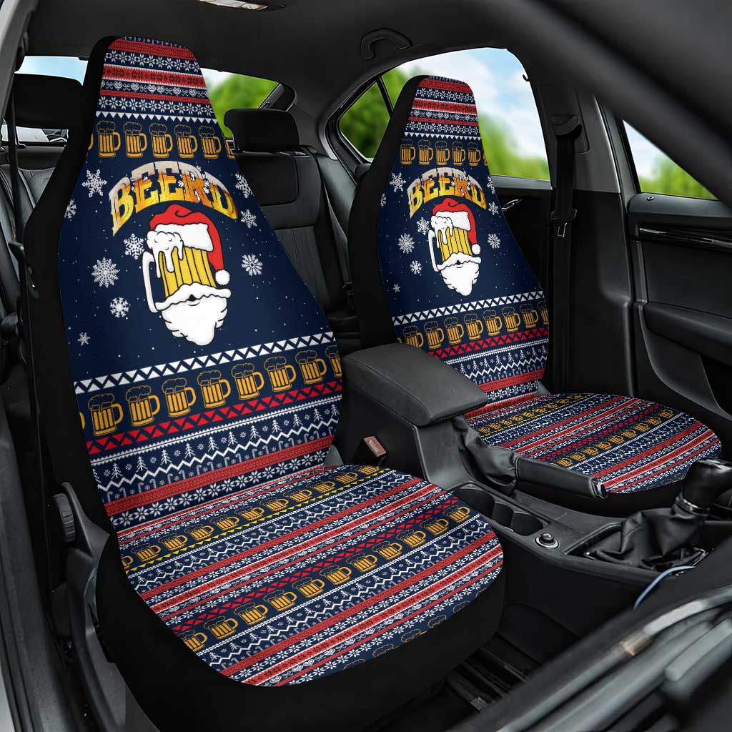 Santa Beerd Christmas Car Seat Cover Xmas Holiday Patterns - Wonder Print Shop