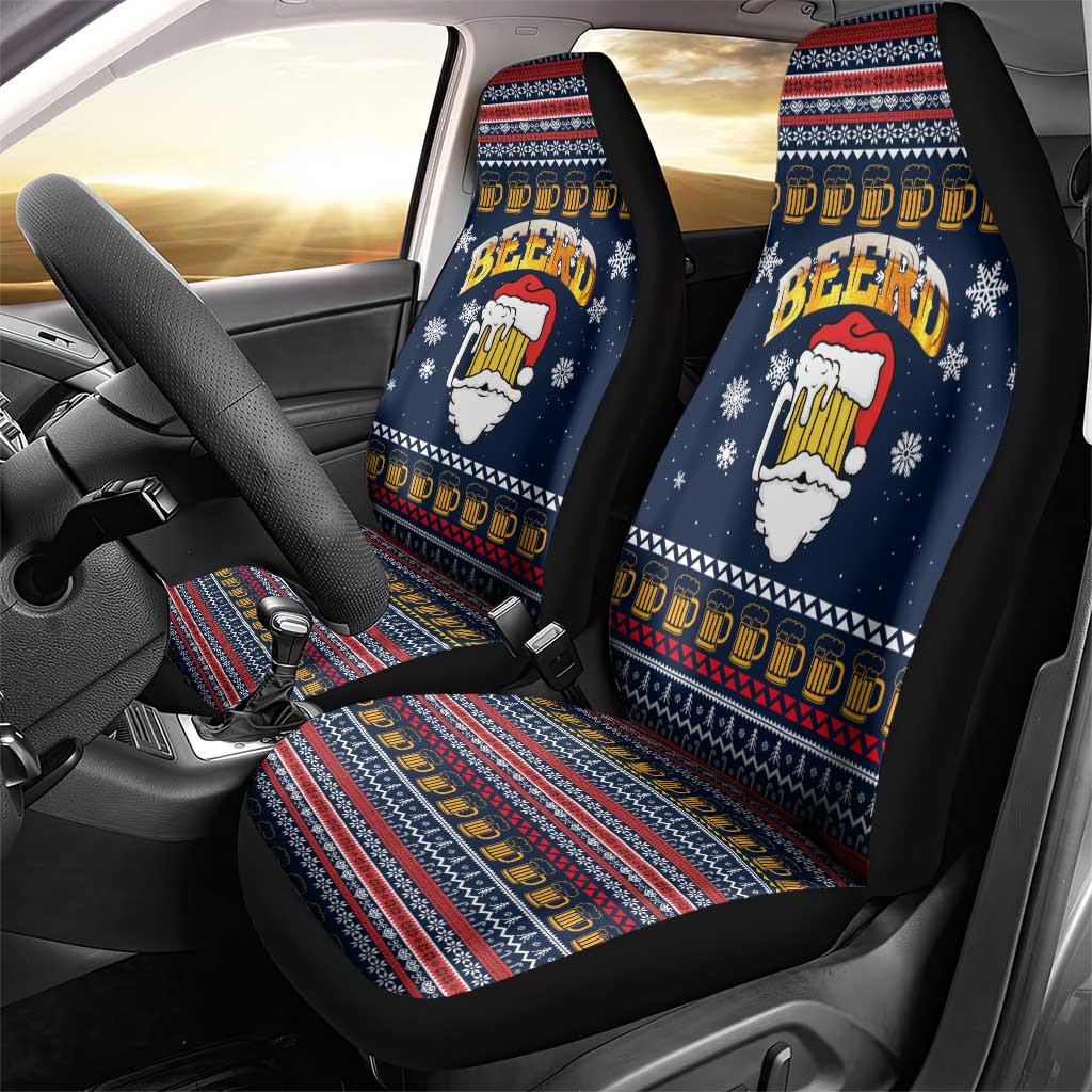 Santa Beerd Christmas Car Seat Cover Xmas Holiday Patterns - Wonder Print Shop