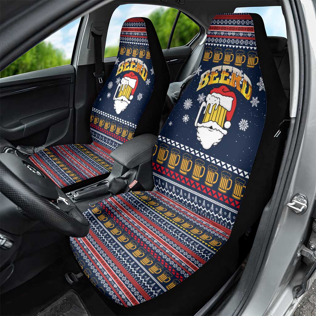 Santa Beerd Christmas Car Seat Cover Xmas Holiday Patterns - Wonder Print Shop