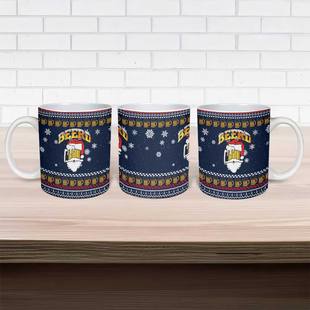 Santa Beerd Christmas Ceramic Mug Xmas Holiday Patterns - Wonder Print Shop