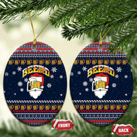 Santa Beerd Christmas Ceramic Ornament Xmas Holiday Patterns - Wonder Print Shop