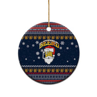 Santa Beerd Christmas Ceramic Ornament Xmas Holiday Patterns - Wonder Print Shop