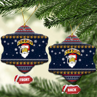 Santa Beerd Christmas Ceramic Ornament Xmas Holiday Patterns - Wonder Print Shop