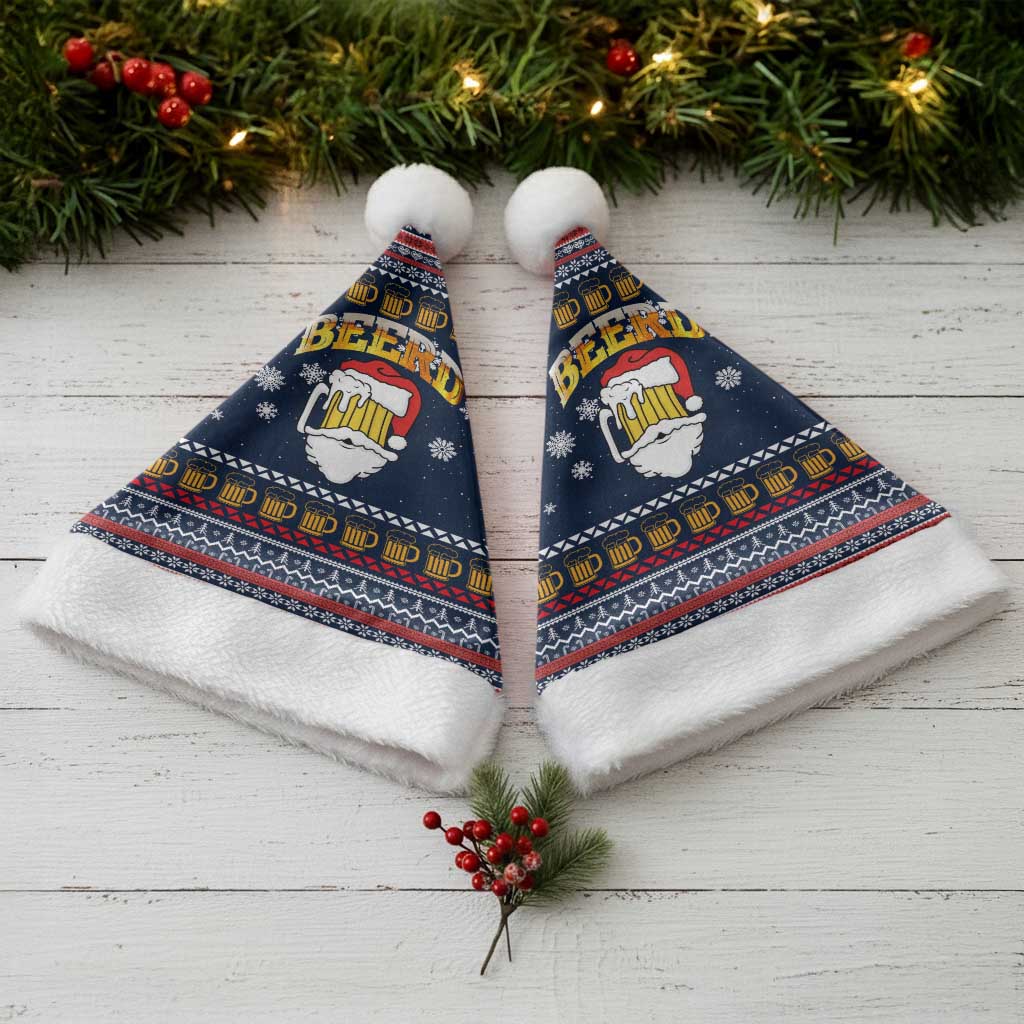Santa Beerd Christmas Santa Hat Xmas Holiday Patterns - Wonder Print Shop