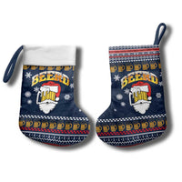 Santa Beerd Christmas Stocking Xmas Holiday Patterns - Wonder Print Shop
