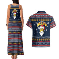 Santa Beerd Christmas Couples Matching Tank Maxi Dress and Hawaiian Shirt Xmas Holiday Patterns - Wonder Print Shop