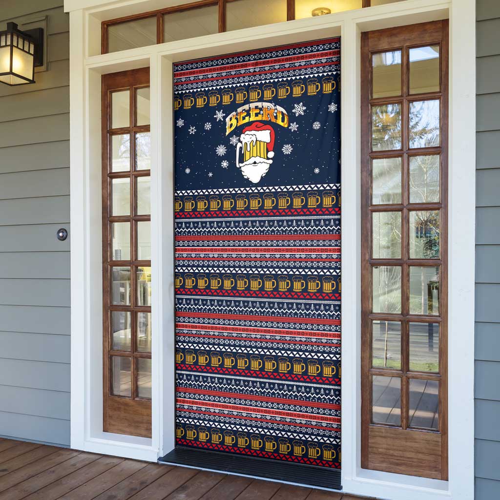 Santa Beerd Christmas Door Cover Xmas Holiday Patterns - Wonder Print Shop