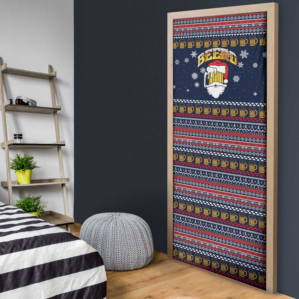 Santa Beerd Christmas Door Cover Xmas Holiday Patterns - Wonder Print Shop