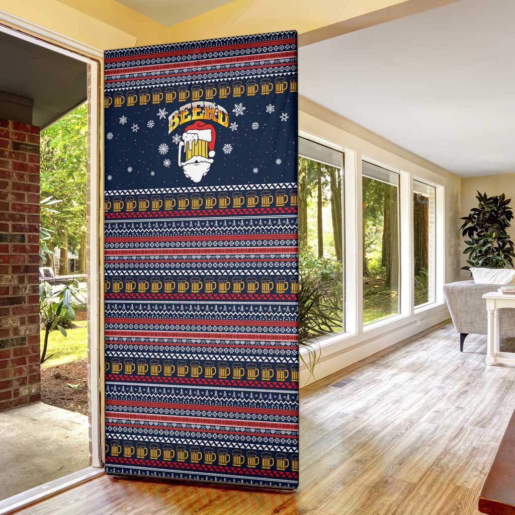 Santa Beerd Christmas Door Cover Xmas Holiday Patterns - Wonder Print Shop