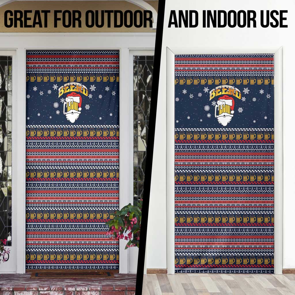 Santa Beerd Christmas Door Cover Xmas Holiday Patterns - Wonder Print Shop