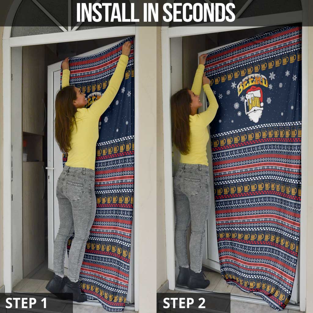 Santa Beerd Christmas Door Cover Xmas Holiday Patterns - Wonder Print Shop