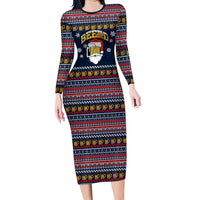 Santa Beerd Christmas Family Matching Long Sleeve Bodycon Dress and Hawaiian Shirt Xmas Holiday Patterns - Wonder Print Shop