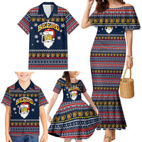 Santa Beerd Christmas Family Matching Mermaid Dress and Hawaiian Shirt Xmas Holiday Patterns - Wonder Print Shop